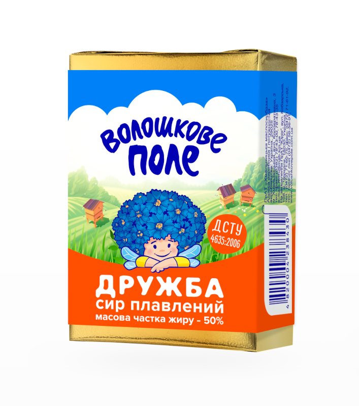 Сир плавлений ВОЛОШКОВЕ ПОЛЕ Дружба, 70г, 50%